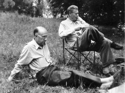 Georges Neveux and Aldous Huxley.