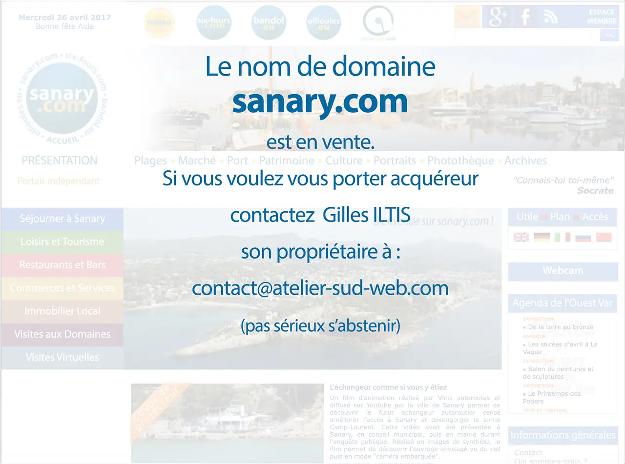 Sanary.com - Le domaine est à vendre !